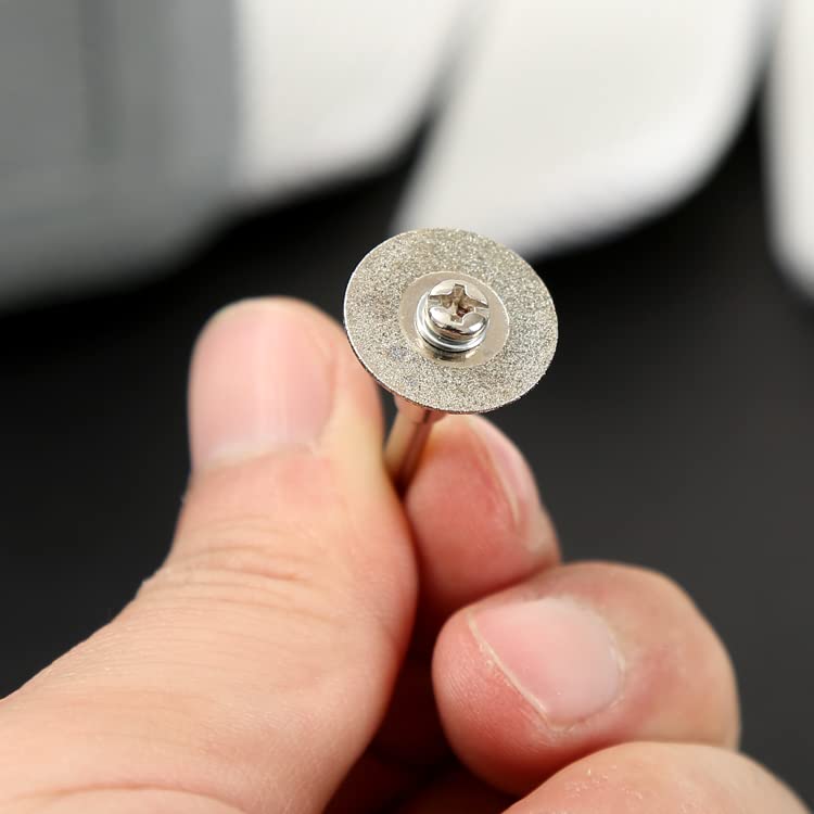 Dophee 10pcs Mini Diamond Coated Cutting Off Discs Wheel with 2 Mandrel Arbor Set Fit Rotary Tool Replacement for Dremel Drill (16mm) - Image 3